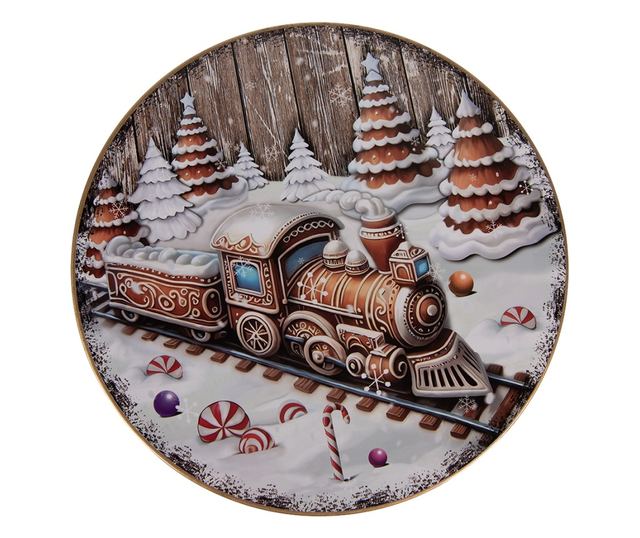 Karácsonyi tányér műanyag többszínű Ø 29x10 cm