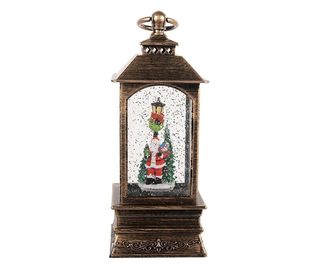 Zenélő karácsonyi lámpa műanyag LED-ekkel 8x8x20 cm