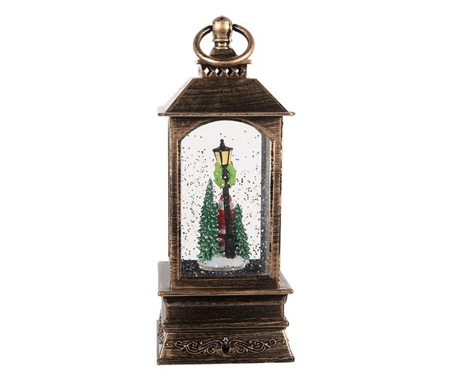 Zenélő karácsonyi lámpa műanyag LED-ekkel 8x8x20 cm