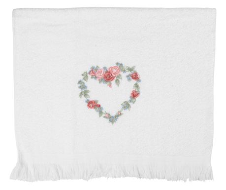 Prosop maini si fata bumbac multicolor Inimioara 40x66 cm