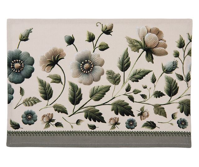 6 db színes pamut alátét, Virág modell (6) 48x35 cm