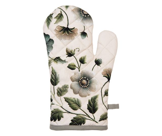 Pamut konyhai kesztyű, többszínű virágmintás, 18x30 cm