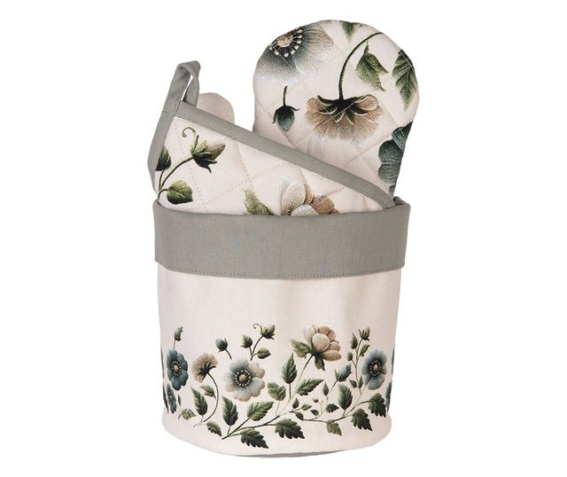 Pamut alátét virágmintás Ø 15x16 cm