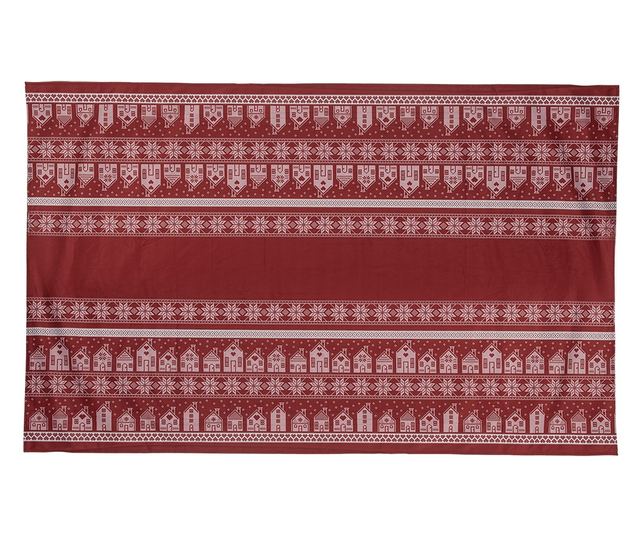 Božični prt poliester rdeče-bel 140x220 cm