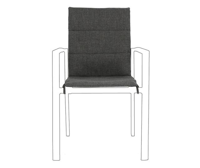 4 db Konnor antracitszürke olefin kerti ülőpárna 91x41x1cm