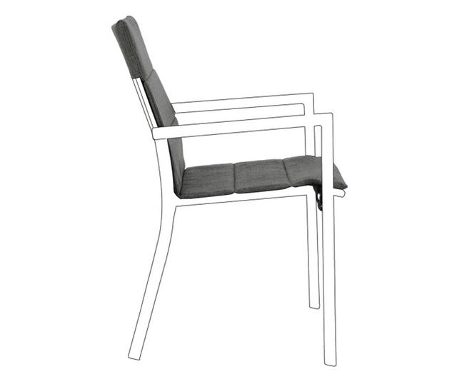 4 db Konnor antracitszürke olefin kerti ülőpárna 91x41x1cm