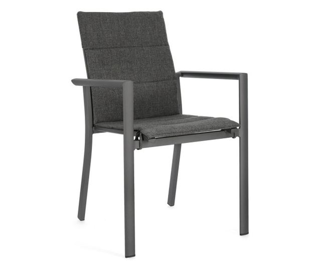 4 db Konnor antracitszürke olefin kerti ülőpárna 91x41x1cm