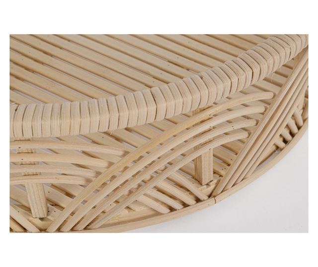 3 db Fynn bambusz rattan natúr dísztálca Ø30x7cm; ø35x8cm; ø40x9cm