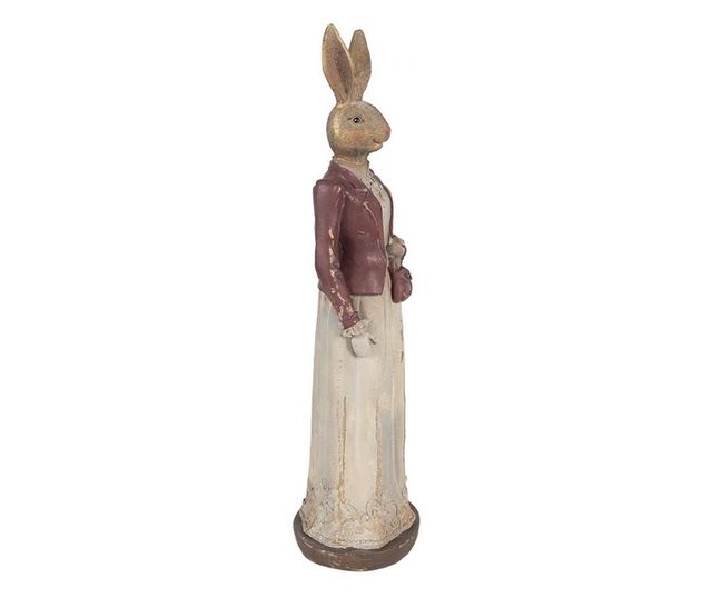 Húsvéti nyuszi figura lány polirezin többszínű 9x9x35 cm