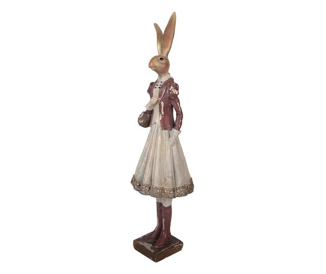 Húsvéti Nyuszi Figurina Lány Polystone Többszínű 10x9x32 cm