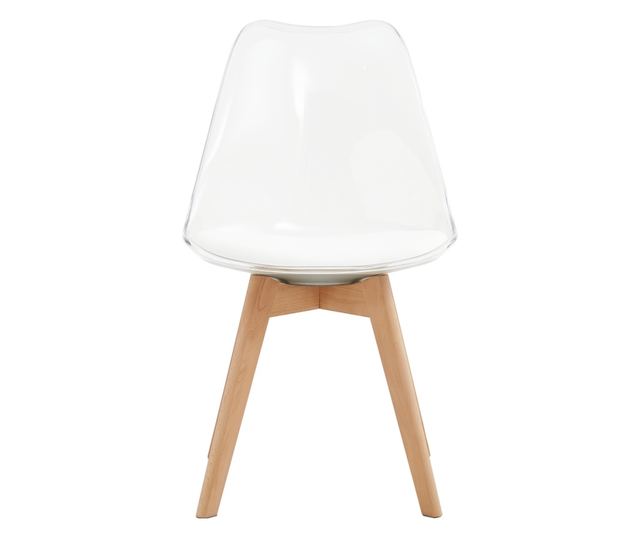 Bali Átlátszó Akril Öko-bőr Bükkfa Szék 48x54x80 cm