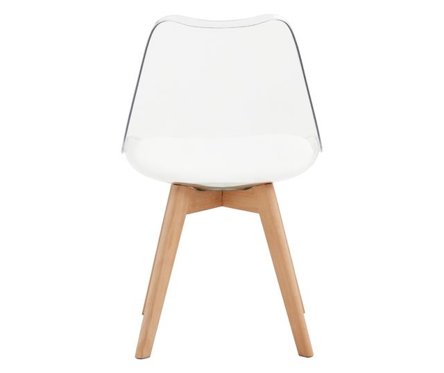 Bali Átlátszó Akril Öko-bőr Bükkfa Szék 48x54x80 cm