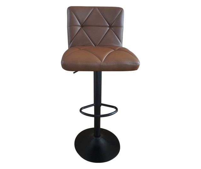 Bárszék fém fekete műbőr barna Selest 43x51x90-111 cm