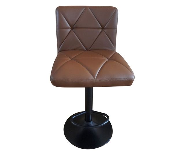 Bárszék fém fekete műbőr barna Selest 43x51x90-111 cm