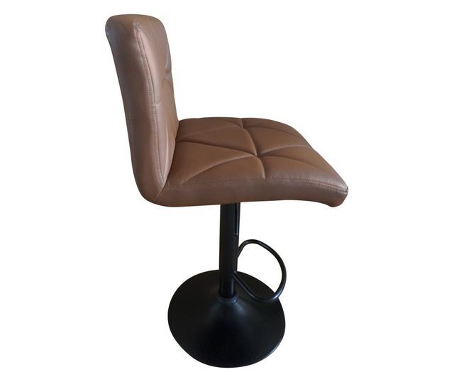 Bárszék fém fekete műbőr barna Selest 43x51x90-111 cm