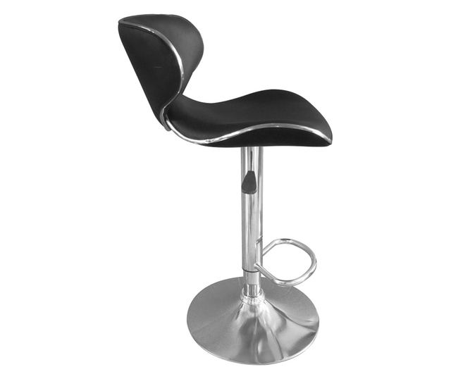 Króm fém bárszék fekete műbőr Hedli 45x51x83-105 cm