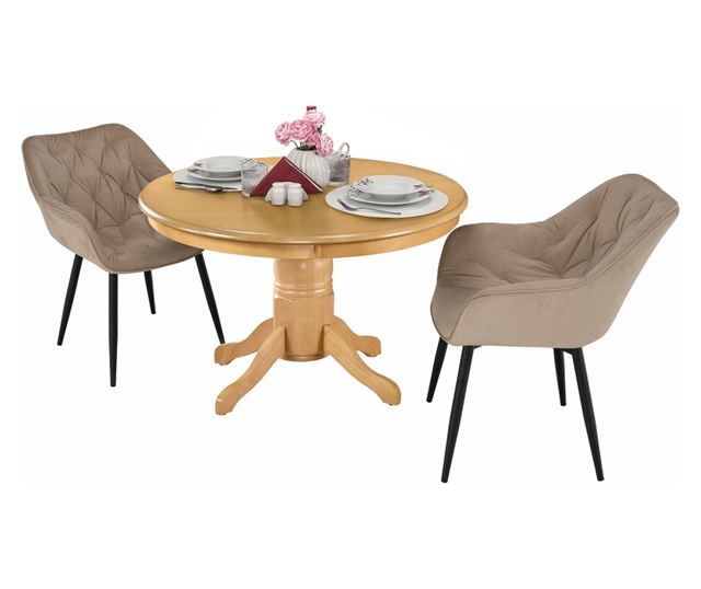 Kerek étkezőasztal MDF tölgyfa Tablos 106x106x75,8 cm