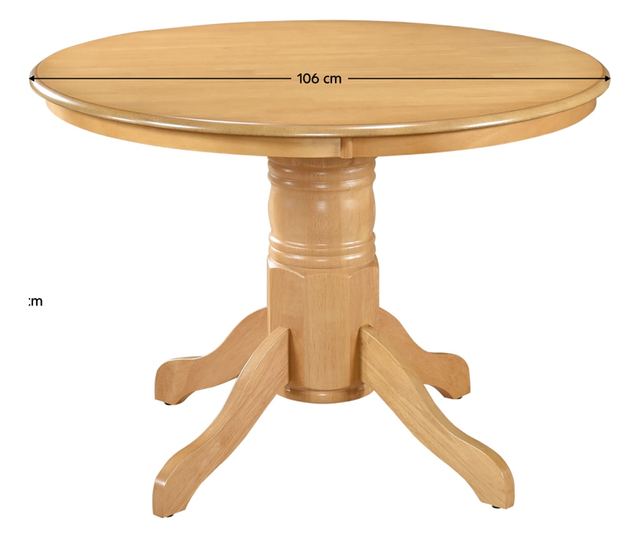 Kerek étkezőasztal MDF tölgyfa Tablos 106x106x75,8 cm