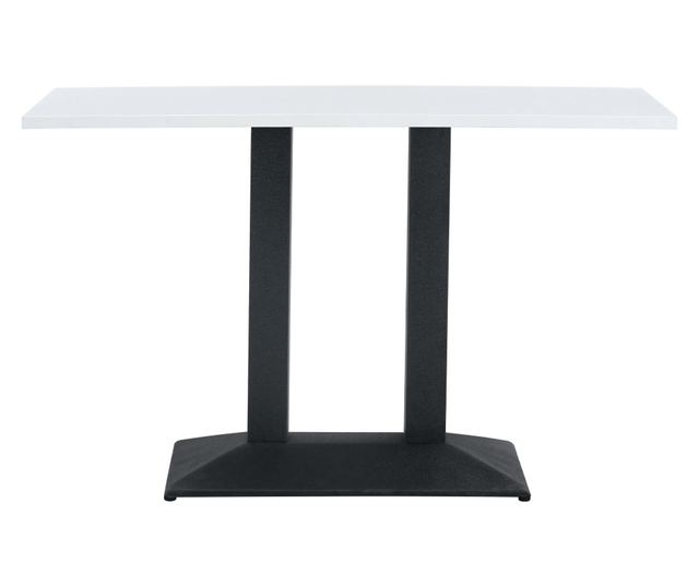 Nappali asztal, bisztró, laminált forgácslap fehér fekete fém Rinaldo 120x60x75 cm