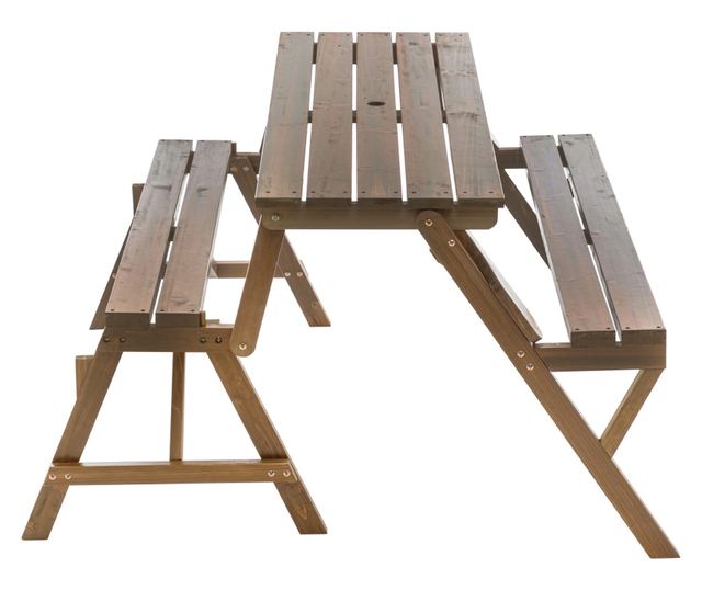 Zagri barna fa kerti asztal 139,5x133,5x73 cm