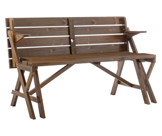 Zagri barna fa kerti asztal 139,5x133,5x73 cm