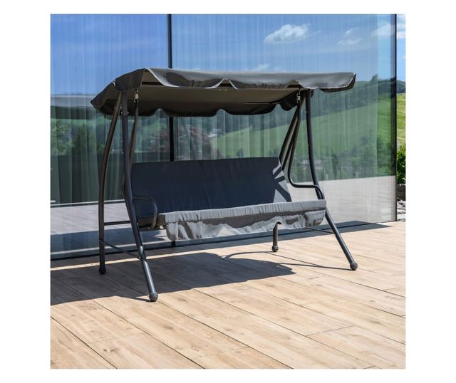 Kemi Kerti Hintaágy 3 Személyes Szürke 199x120x175 cm