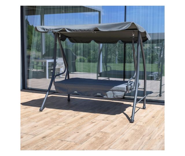 Kemi Kerti Hintaágy 3 Személyes Szürke 199x120x175 cm