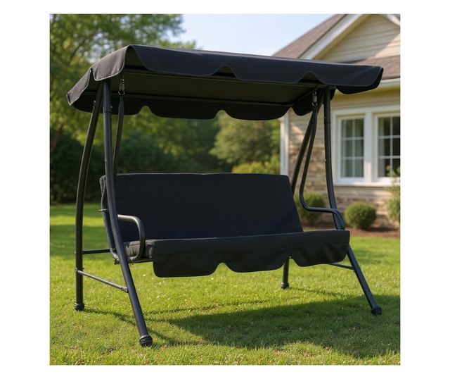 Kemi Kerti Hintaágy 3 Személyes Szürke 199x120x175 cm