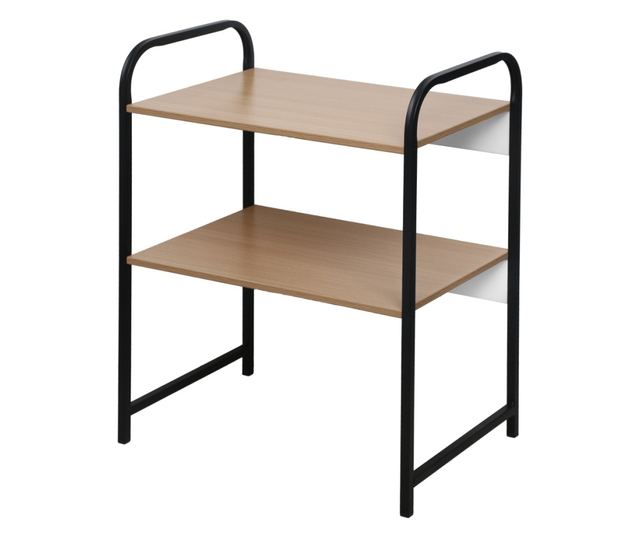 Bayan MDF Barna Fekete Fém Polc 53x35x67 cm