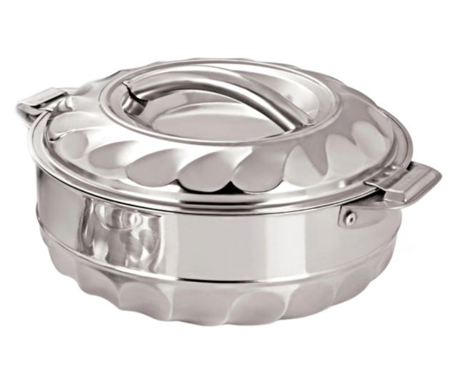 Lábas rozsdamentes acél fedővel, 1,5 l-es űrtartalom, melegen tartó, könnyű, rozsdamentes acél fogantyúk, modern, ezüst