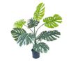 Mesterséges Monstera Növény 68 cm, Valósághű Zöld Levelek, Természetes Megjelenés, Fekete Cseréppel