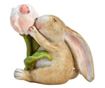 Figurina iepuras cu floare, 6x9x9 cm