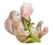 Figurina iepuras cu floare, 6x9x9 cm