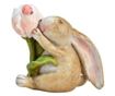 Figurina iepuras cu floare, 6x9x9 cm
