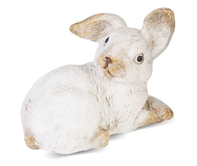 Figurina iepuras, alb/natur, 6x8 cm