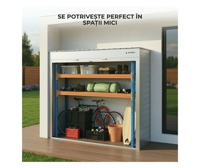 Külső tárolószekrény ParkingBox® GARDENBOX, teraszra, udvarra, parkolóba, kerékpártárolóba, bútorokhoz, rollerekhez