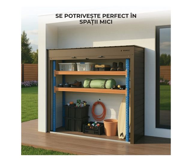 ParkingBox® GARDENBOX Kültéri tárolószekrény, tökéletes teraszra, udvarra, parkolóba, kerékpártároló, bútor, robogó