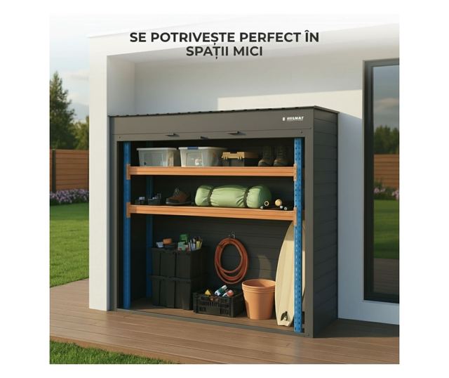 ParkingBox® GARDENBOX Kültéri tárolószekrény, tökéletes teraszra, udvarra, parkolóba, tároló bicikliknek, bútoroknak, rollerekne