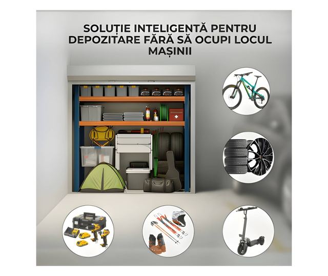 ParkingBox® Simple Tárolószekrény, tökéletes belső terekbe, mélygarázsba, garázsba, kerékpártároláshoz, bútorokhoz, felszerelése