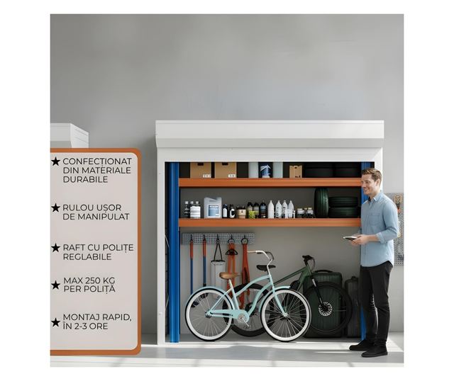 ParkingBox® Simple Tárolószekrény, tökéletes belső terekbe, mélygarázsba, garázsba, kerékpártároláshoz, bútorokhoz, felszerelése