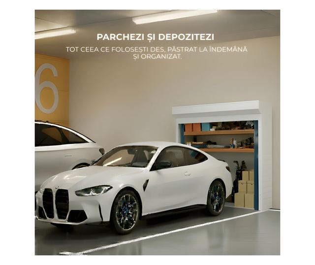 ParkingBox® Simple Tárolószekrény, tökéletes belső terekbe, mélygarázsba, garázsba, kerékpártároláshoz, bútorokhoz, felszerelése