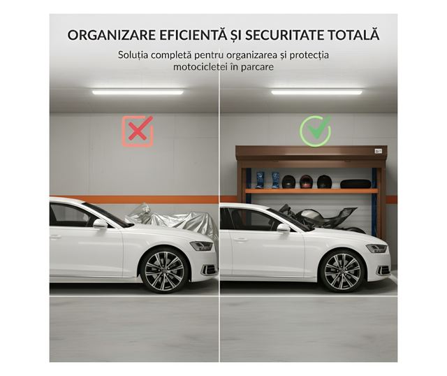 ParkingBox® Motobox Beltéri tárolószekrény, motortároló, bútor, robogók, kerékpárok, tökéletes teraszokra