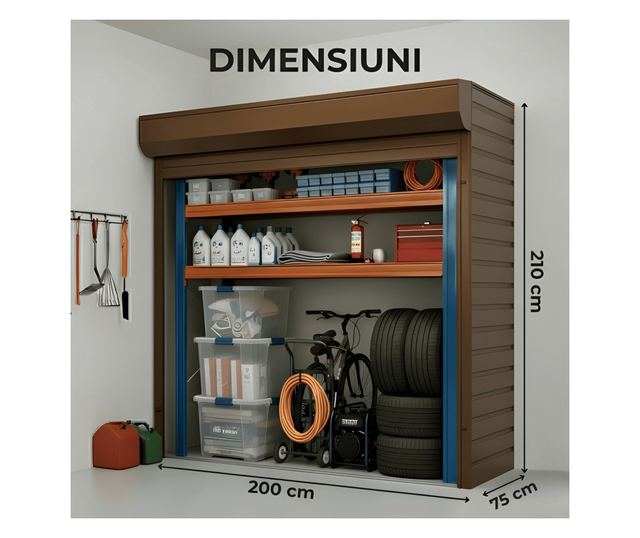 ParkingBox® Simple Tárolószekrény, Egy oldalas, ideális belső terekbe, mélygarázsba, parkolóba, kerékpár tárolására, bútor