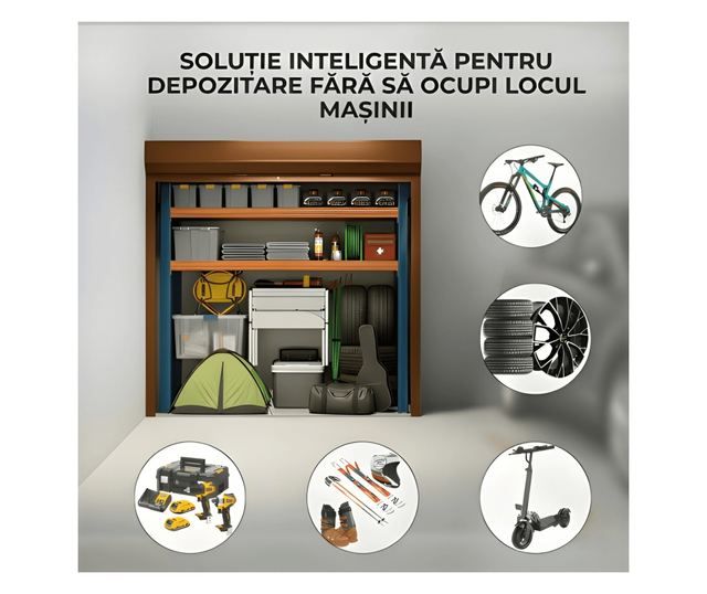 ParkingBox® Simple Tárolószekrény, Egy oldalas, ideális belső terekbe, mélygarázsba, parkolóba, kerékpár tárolására, bútor