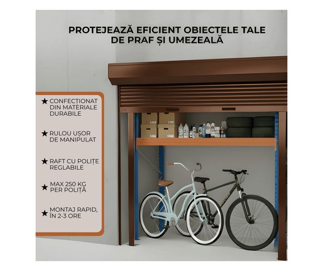 ParkingBox® Simple Tárolószekrény, Egy oldalas, ideális belső terekbe, mélygarázsba, parkolóba, kerékpár tárolására, bútor