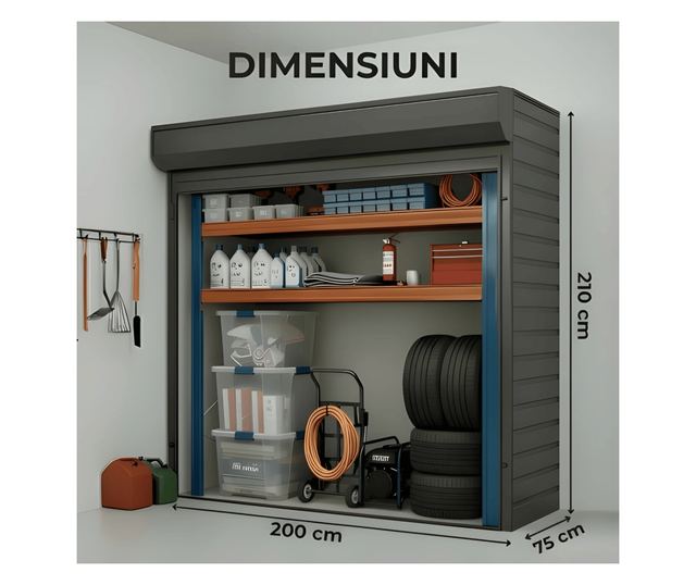 ParkingBox® Simple Tárolószekrény, Egy oldalas, tökéletes belső terekbe, mélygarázsba, garázsba, kerékpártároláshoz, bútor
