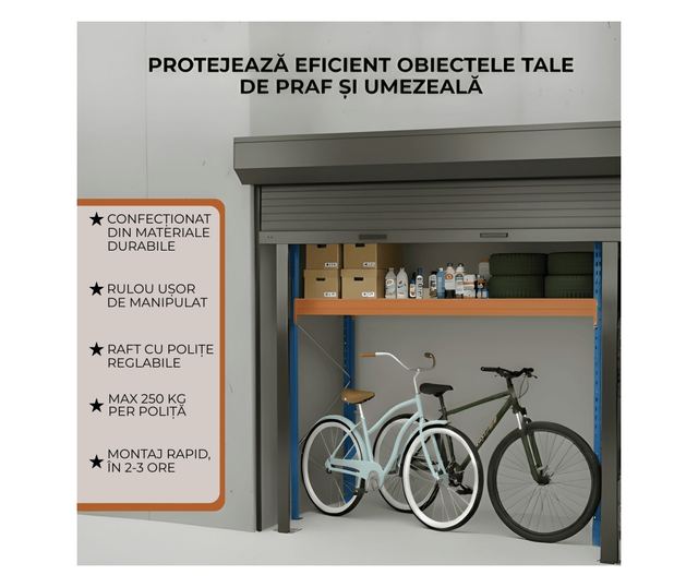 ParkingBox® Simple Tárolószekrény, Egy oldalas, tökéletes belső terekbe, mélygarázsba, garázsba, kerékpártároláshoz, bútor
