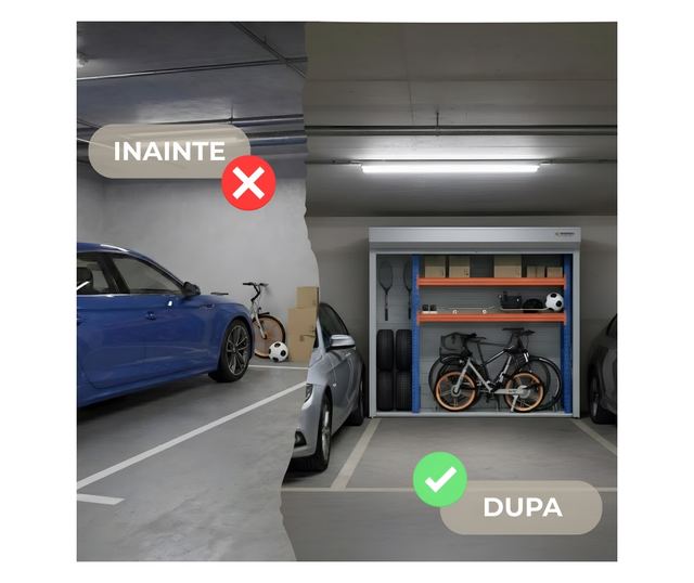 ParkingBox® Grande Beltéri tárolószekrény, rollós ajtóval, robusztus, 250x210x80 cm