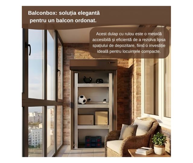 ParkingBox® BalconBox Tárolószekrény, Fém, Barna, Szerszámoknak, Dobozoknak, Sportfelszereléseknek, Tökéletes Beltérre