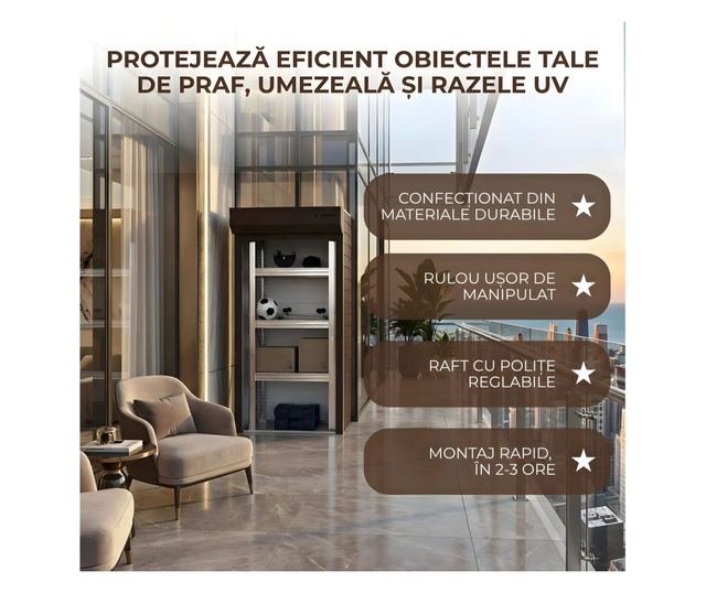 ParkingBox® BalconBox Tárolószekrény, Fém, Barna, Szerszámoknak, Dobozoknak, Sportfelszereléseknek, Tökéletes Beltérre